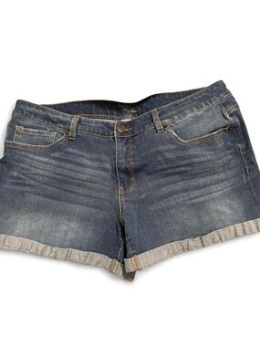 Time and Tru Blue Rolled Hem Denim Shorts